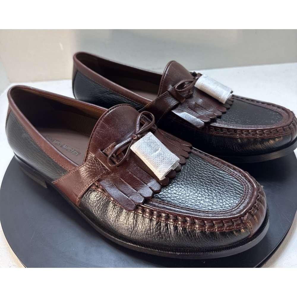Johnston Murphy Aragon II Kiltie Tassel Loafers 11.5 W Wide Black Mahogany NWOB